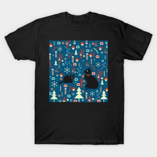 Black kitties in winter T-Shirt